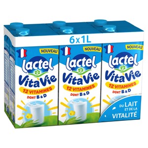 Lactel Vita'Vie Lait Vitaminé 1,0% de Mg 6x1L