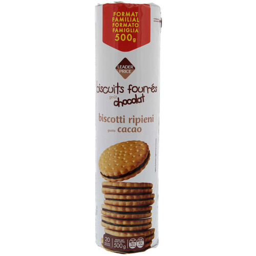 Leader Price Biscuits Fourres Chocolat 500g