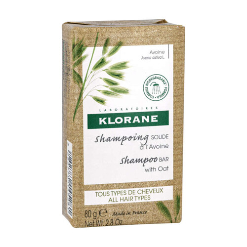 [Para] Klorane Shampoing Solide Extra-doux au lait d’Avoine Tous types de cheveux 80g
