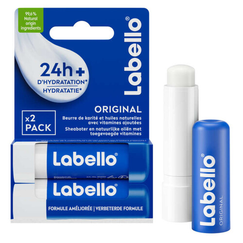 Labello Stick lèvres hydratant Huiles naturelles Original Duo 2x4,8g