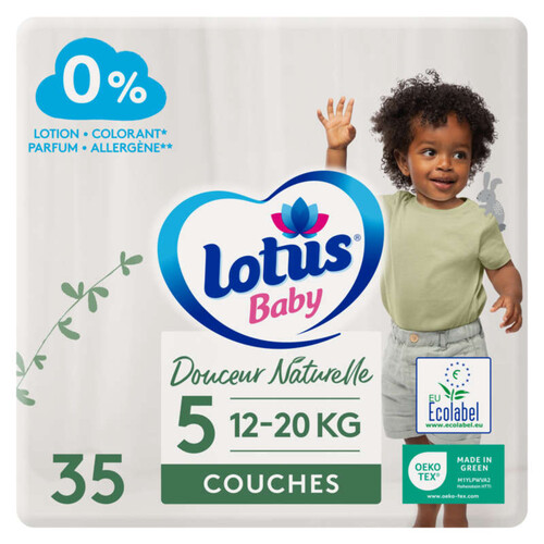 Lotus Baby Couches Douceur Naturelle 0% Parfum Taille 5 x35