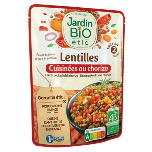 Jardin Bio Lentilles Cuisinées au Chorizo Bio 250g