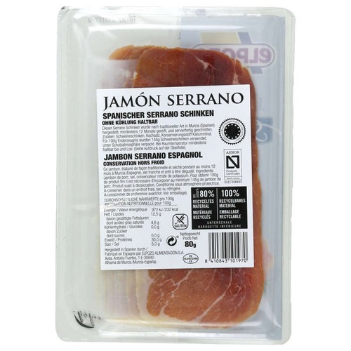 Elpozo Jambon Serrano 80g