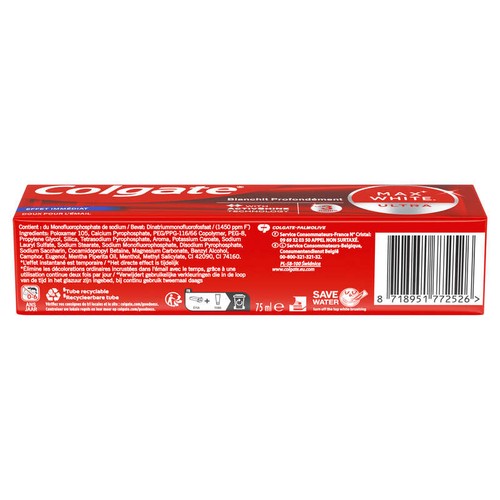 Colgate Max White Ultra Dentifrice Blancheur Effet Immédiat 75ml