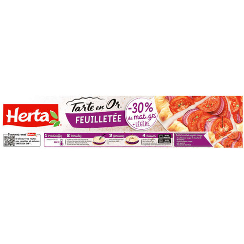 Herta Tarte en Or Pâte Feuilleté -30% de Matière Grasse 230g