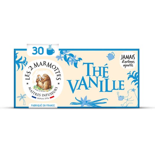 Les 2 Marmottes Thé Vanille Bio  48g 30 sachets