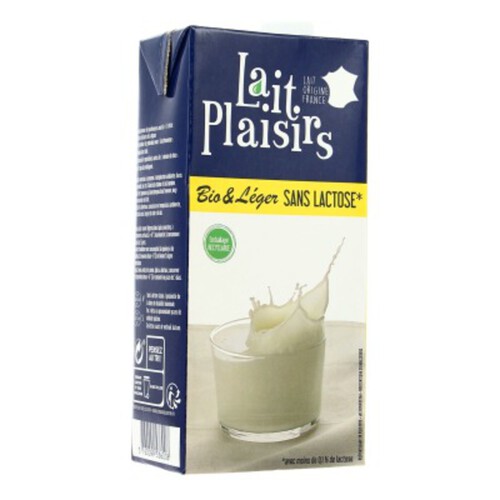 [Par Naturalia] Lait Plaisirs Lait Demi-Écrémé Sans Lactose 1L Bio