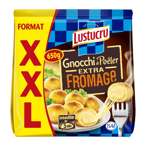Lustucru Pâtes Fraîches Gnocchi à Pôeler Extra Fromage le sachet de 650g