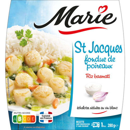 Marie St Jacques fondue de poireaux & riz basmati 280g