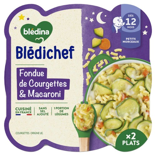 Blédina blédichef fondue de courgette et petits macaroni 2x230g