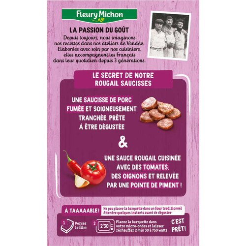 Fleury Michon rougail saucisse et riz créole Plat cuisiné 300g