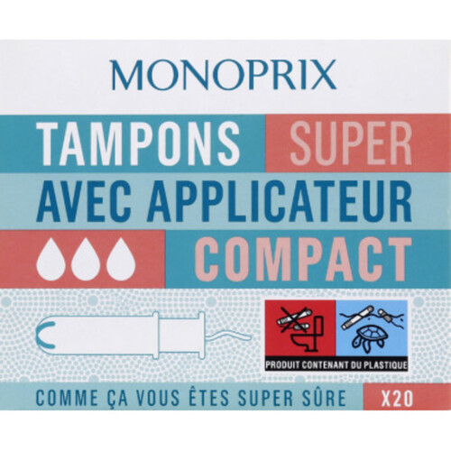 Monoprix Tampon super avec applicateur Compact x20