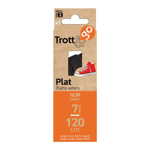 La Brosse Et Dupont Lacets Plats Noirs 1 paire 120cm