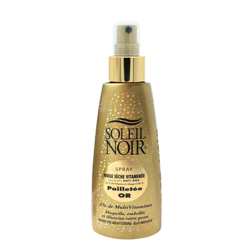 Soleil Noir Spray Huile Sèche Pailleté Or Multivitaminé 150ml