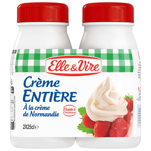 Elle&Vire Crème Entière Fluide À La Crème De Normandie 2x25cl