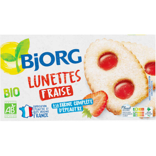 Bjorg Lunettes À La Fraise Et Farine D'Épeautre Bio 200G