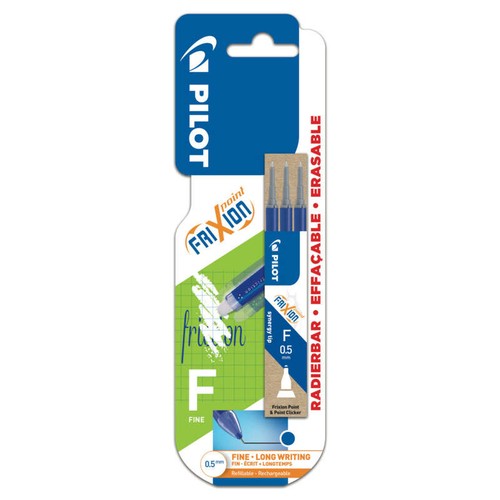 Pilot Recharges Effaçables Frixion Ball Pointe Fine Bleue x3
