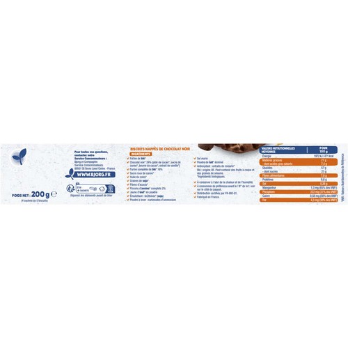 Bjorg Bio Nutri+ Biscuits Coup Double Chocolat 200g