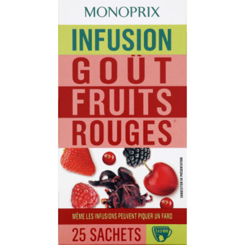 Monoprix Infusion Fruits Rouges 25 Sachets 37,5g