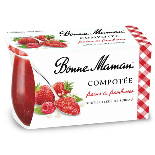 Bonne Maman compotée fraises et framboises 2x130g
