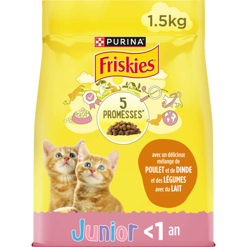 Friskies Croquettes au Lait et Légumes - 1.5 KG - Chaton