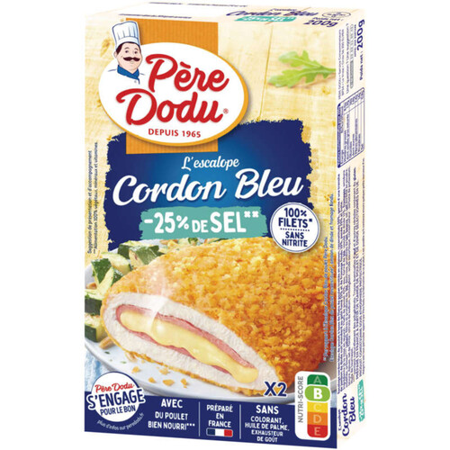 Père Dodu Escalope De Cordon Bleu Poulet - 25% De Sel En Moins 200G