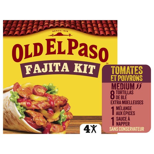 Old El Paso Kit Pour Fajitas Saveur Tomates & Poivrons Medium 500g