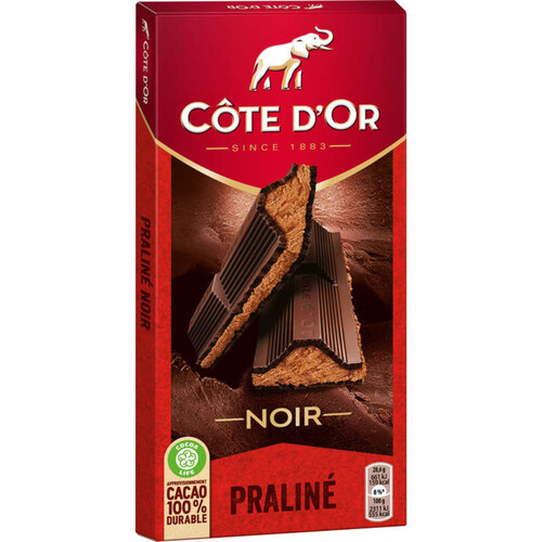 Côte d'Or Tablette Chocolat Noir fourré Praliné 200g