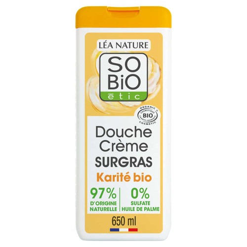 SO'BIO Étic Crème de Douche Surgras À L'Huile De Karité Bio 650ml