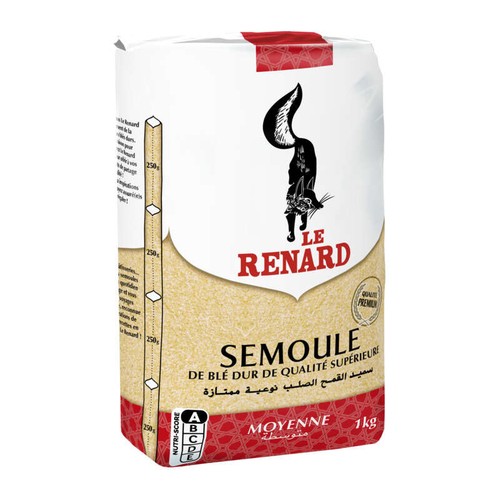 Le Renard Semoule De Blé Dur Qualité Supérieure Moyenne 1Kg