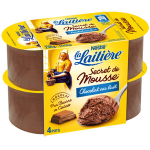La Laitière Mousse Au Chocolat Au Lait Le Pack De 4X59G