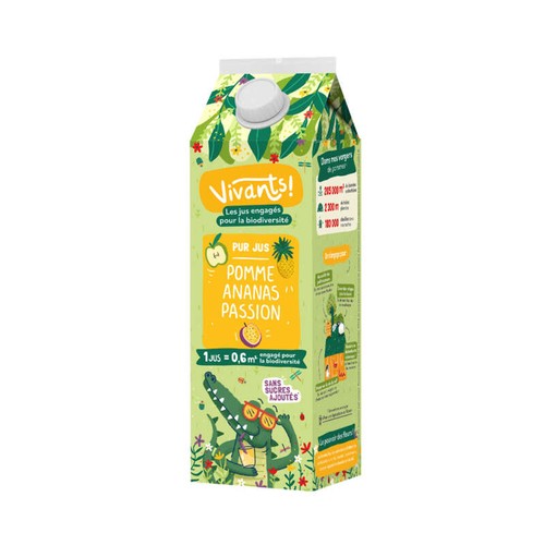 Vivants ! - Pur jus pomme ananas passion 1L