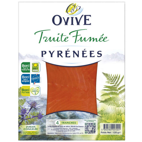Ovive Truite Fumée Pyrénées 4 Tranches 120G
