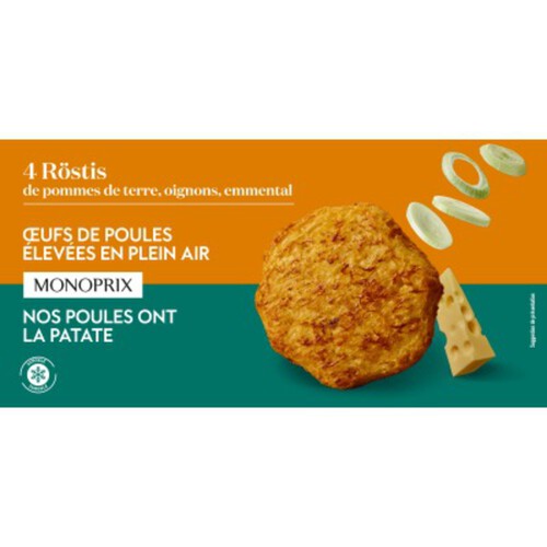 Monoprix 4 Röstis de Pommes de Terre Oignons Emmental 400g