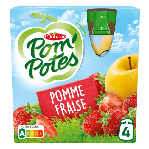 Pom'potes Pomme Fraise 4x90g