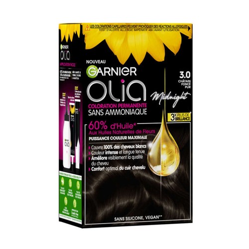 Garnier Coloration Permanente Sans Ammonique Châtain Foncé Pur 3.0