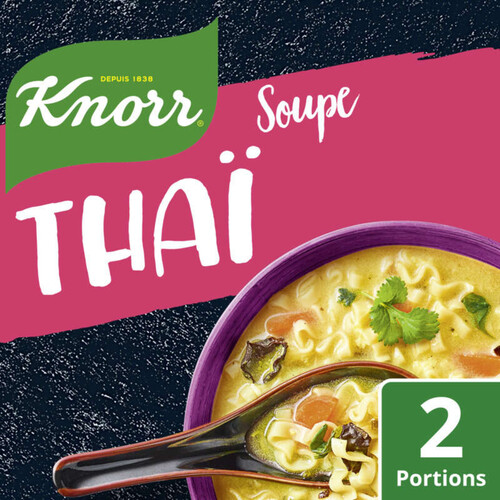 Knorr Soupe Déshydratée Thaï Nouilles Champignons Pousses de Soja 69g