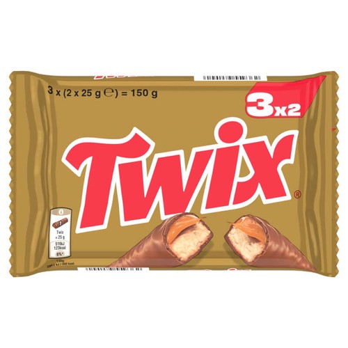 Twix Barre Chocolat & caramel x3 150g