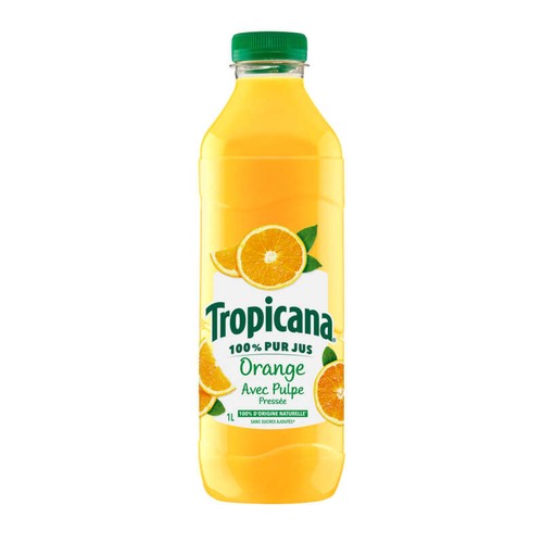Tropicana Pur Jus d'Orange avec Pulpe Pressée 1L