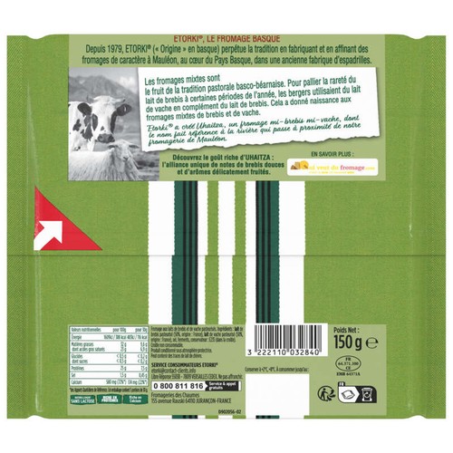 Etorki uhaitza mixte portion 150g