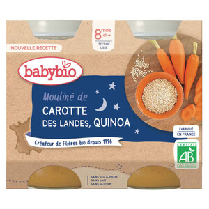 [Par Naturalia]  Babybio Mouliné de Carotte des Landes & Quinoa 400g.
