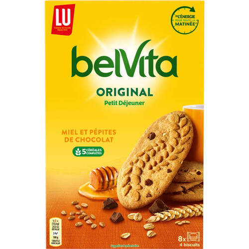 Lu Belvita Petit Déjeuner Biscuits Miel et aux pépites de Chocolat 435g