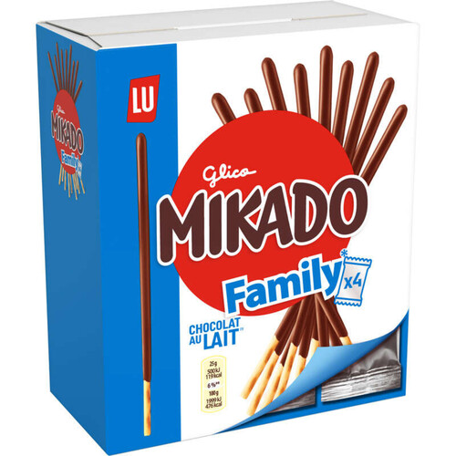 Lu Mikado Biscuits nappés au Chocolat au Lait 300g