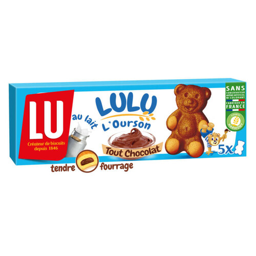 Lu Lulu L'Ourson Gâteaux Tout Chocolat fourrés au Chocolat 150g