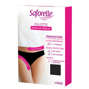 Saforelle Culotte Ultra Absorbante pour Règles TM/38, noir