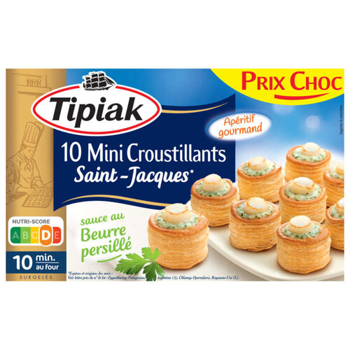 Tipiak Mini Croustillant Saint Jacques Sauce beurre persillé x10 -120g