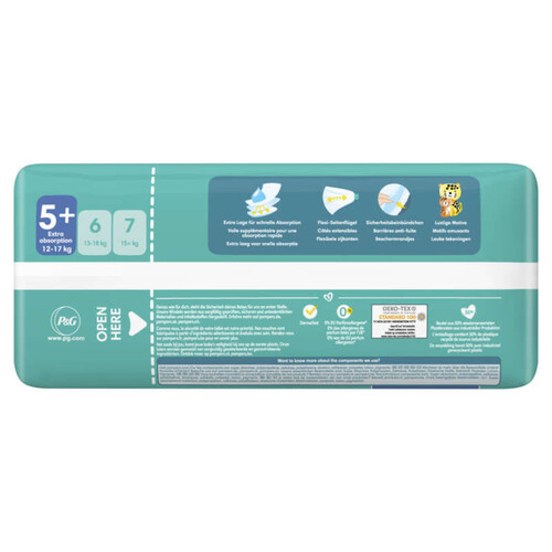 Pampers Baby-Dry Taille 5+, 36 Couches, 12-17kg