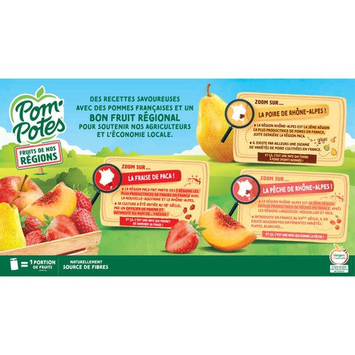 Pom'Potes Compote Gourdes Multivariétés de nos Régions 12x90g