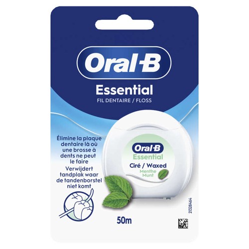 Oral-B Essential Fil Dentaire Ciré Menthe 50m