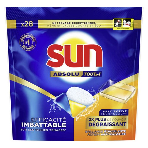 Sun Capsule lave vaisselle dégraissant x28